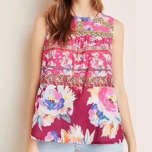 Anthropologie Vineet Bahl Roderiga Embroidered Blouse Womens Size Small Bohemian